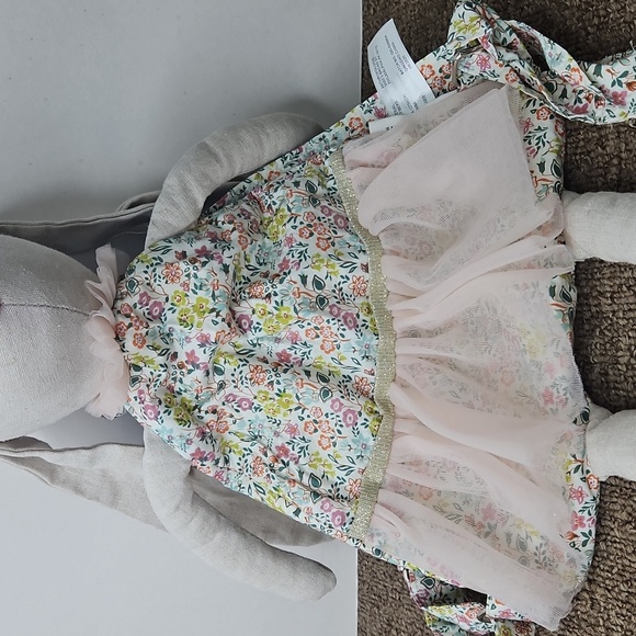 Anthropologie Rhiannon Rabbit Ballerina Backpack Linen Tulle Floral Mon Ami - Picture 2 of 6